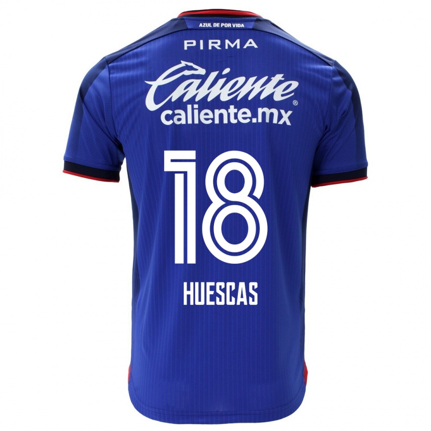 Criança Camisola Rodrigo Huescas #18 Azul Principal 2023/24 Camisa