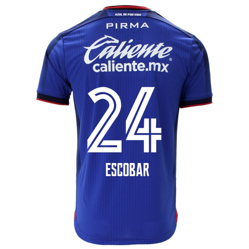 Criança Camisola Juan Escobar #24 Azul Principal 2023/24 Camisa