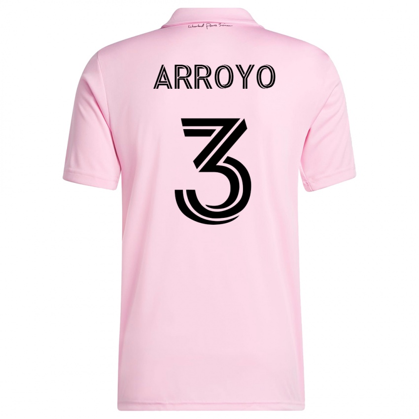 Criança Camisola Dixon Arroyo #3 Rosa Principal 2023/24 Camisa