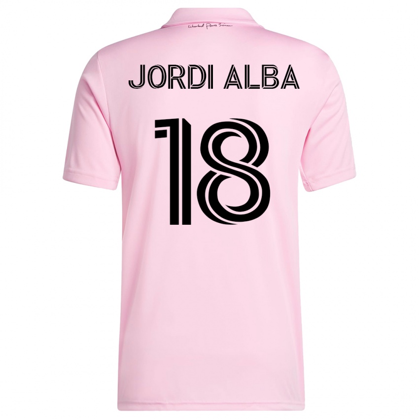 Criança Camisola Jordi Alba #18 Rosa Principal 2023/24 Camisa