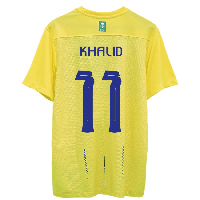 Criança Camisola Khalid Al-Ghannam #11 Amarelo Principal 2023/24 Camisa