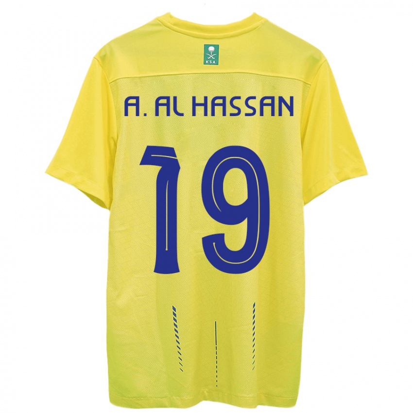 Criança Camisola Ali Al-Hassan #19 Amarelo Principal 2023/24 Camisa