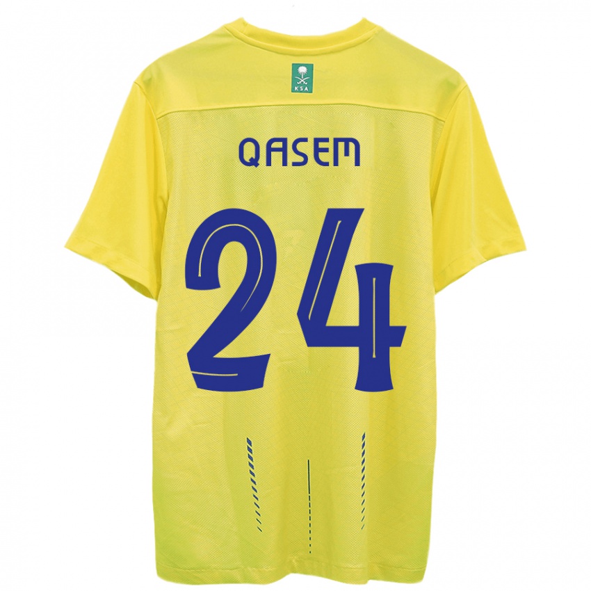 Criança Camisola Mohammed Qasem #24 Amarelo Principal 2023/24 Camisa