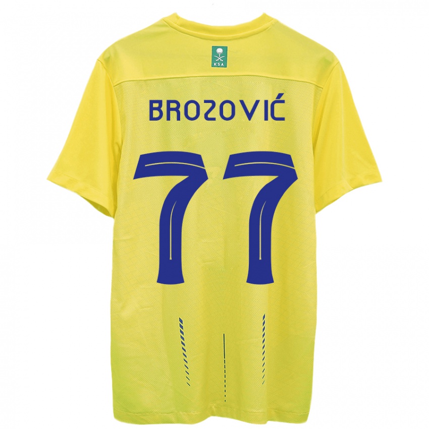 Criança Camisola Marcelo Brozovic #77 Amarelo Principal 2023/24 Camisa