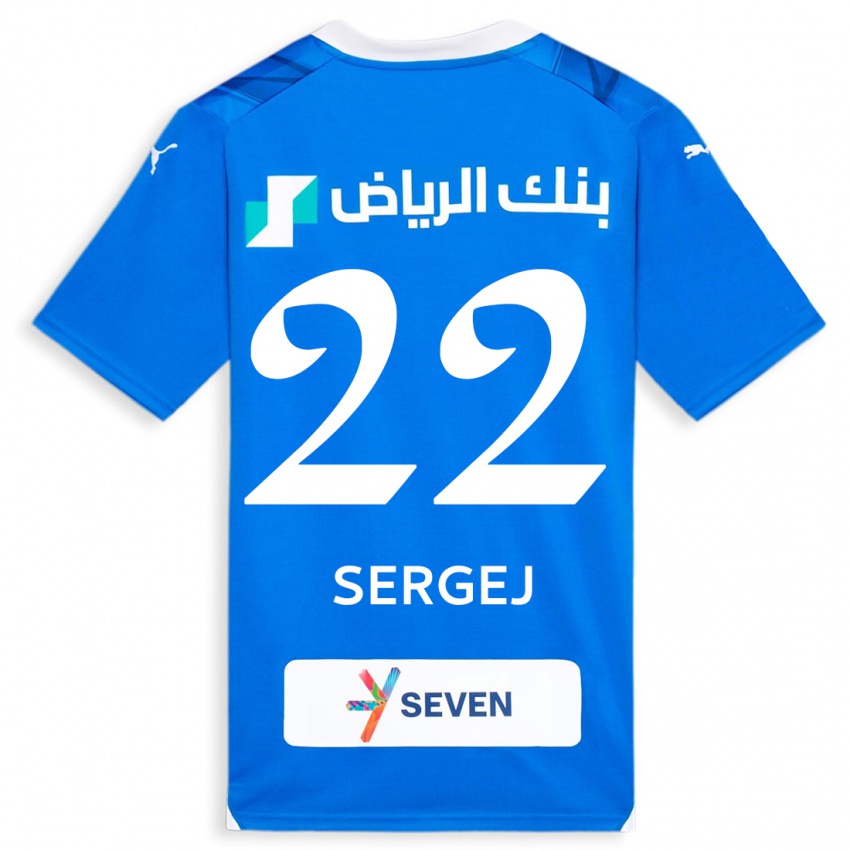 Criança Camisola Sergej Milinkovic-Savic #22 Azul Principal 2023/24 Camisa