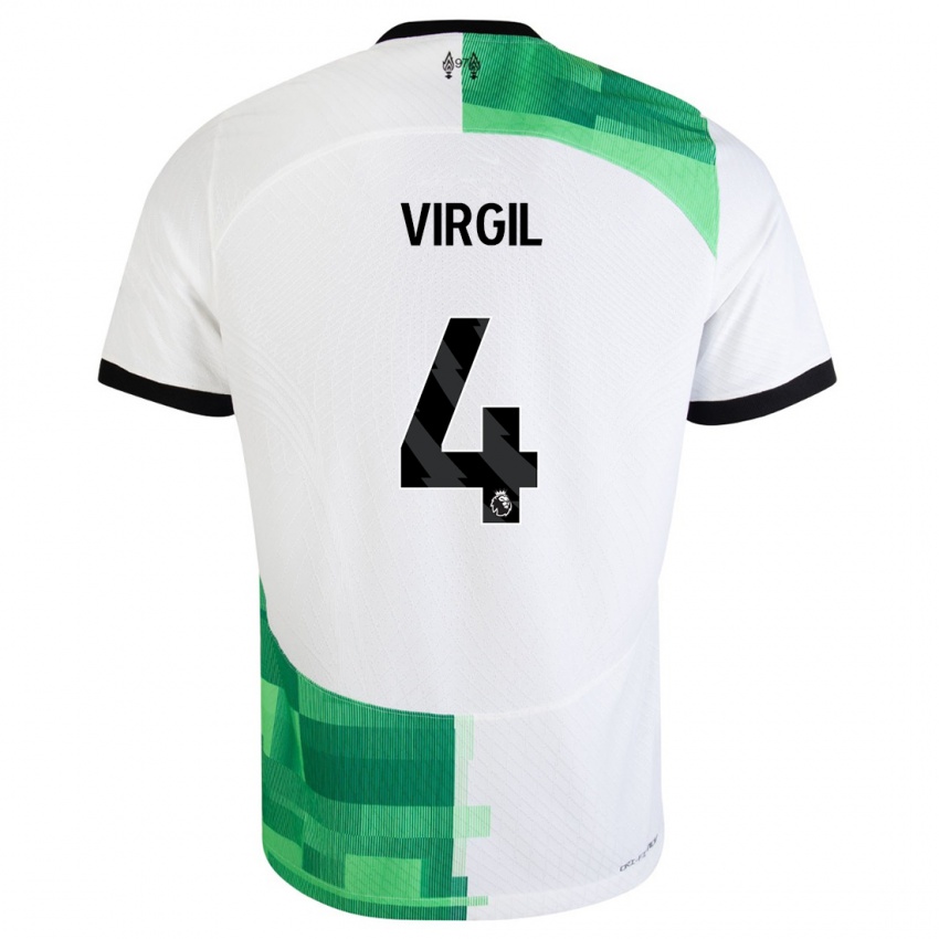 Criança Camisola Virgil Van Dijk #4 Branco Verde Alternativa 2023/24 Camisa