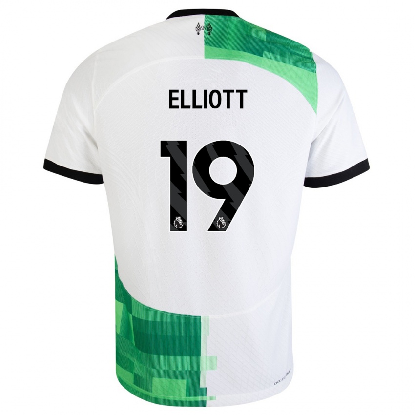Criança Camisola Harvey Elliott #19 Branco Verde Alternativa 2023/24 Camisa
