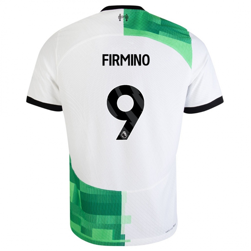 Criança Camisola Roberto Firmino #9 Branco Verde Alternativa 2023/24 Camisa