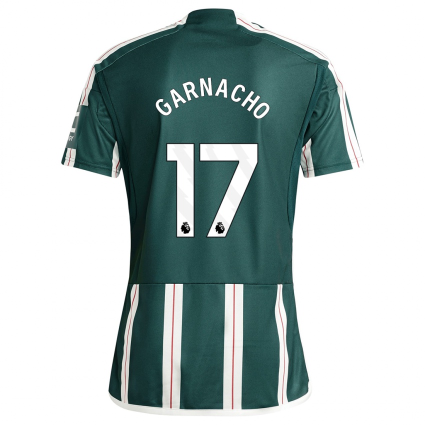 Criança Camisola Alejandro Garnacho #17 Verde Escuro Alternativa 2023/24 Camisa