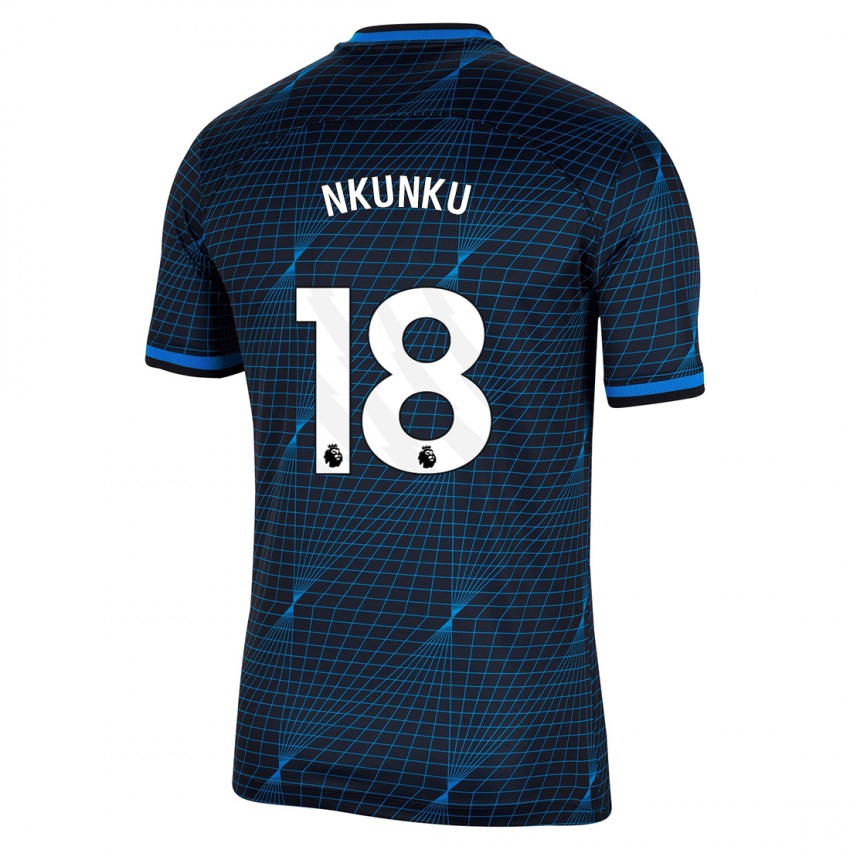 Criança Camisola Christopher Nkunku #18 Azul Escuro Alternativa 2023/24 Camisa