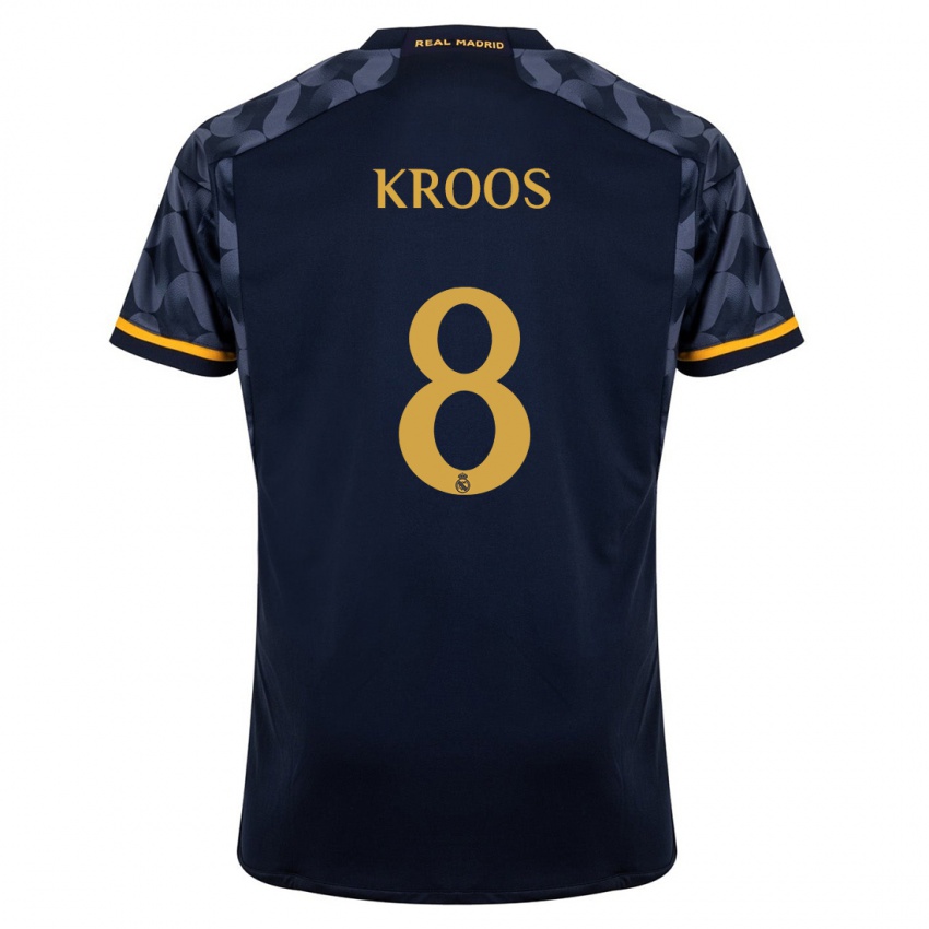 Criança Camisola Toni Kroos #8 Azul Escuro Alternativa 2023/24 Camisa