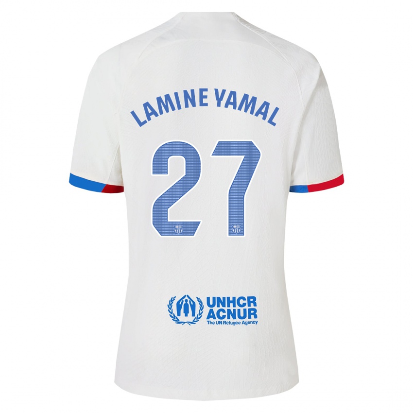 Criança Camisola Lamine Yamal #27 Branco Alternativa 2023/24 Camisa