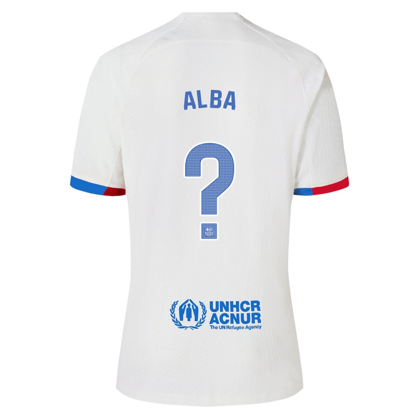 Criança Camisola Javi Alba #0 Branco Alternativa 2023/24 Camisa