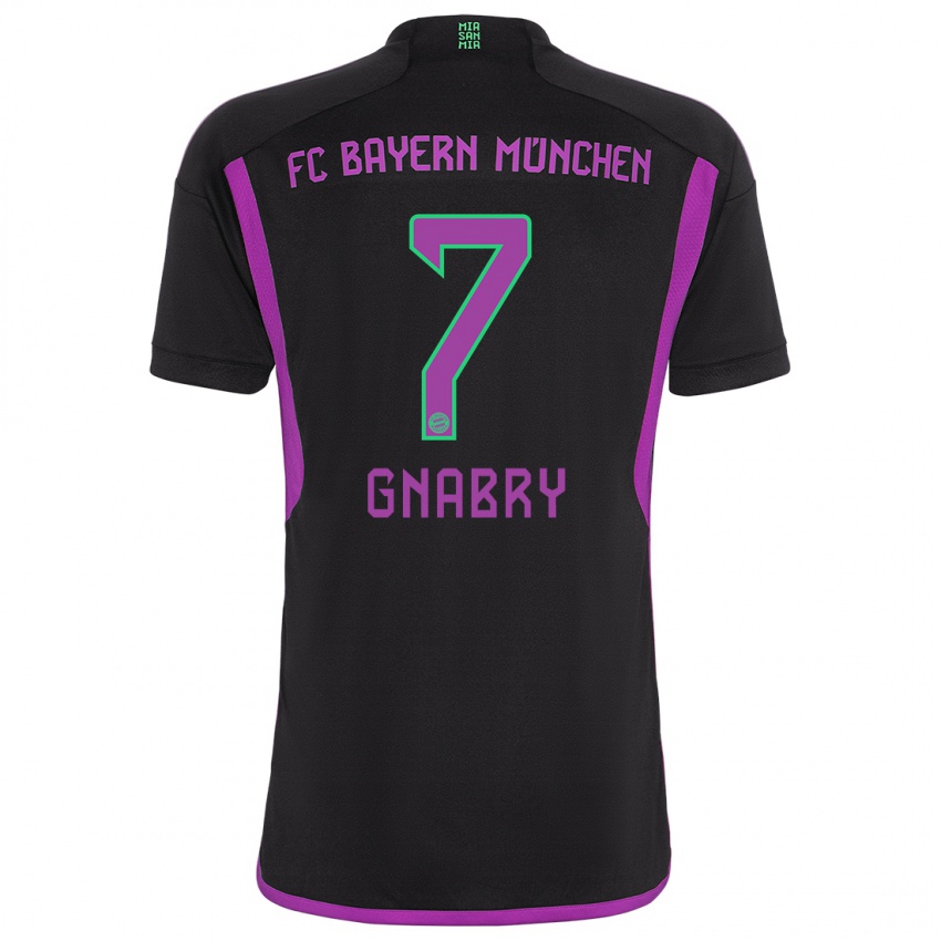 Criança Camisola Serge Gnabry #7 Preto Alternativa 2023/24 Camisa