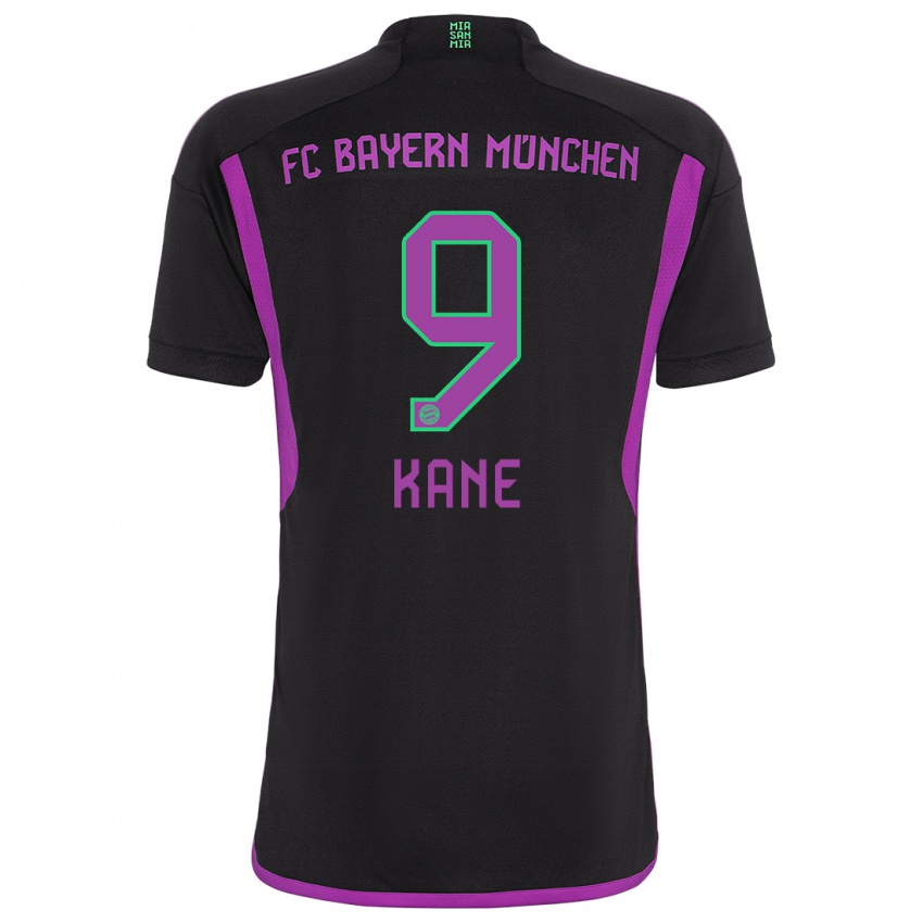 Criança Camisola Harry Kane #9 Preto Alternativa 2023/24 Camisa