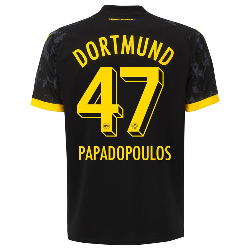 Criança Camisola Antonios Papadopoulos #47 Preto Alternativa 2023/24 Camisa