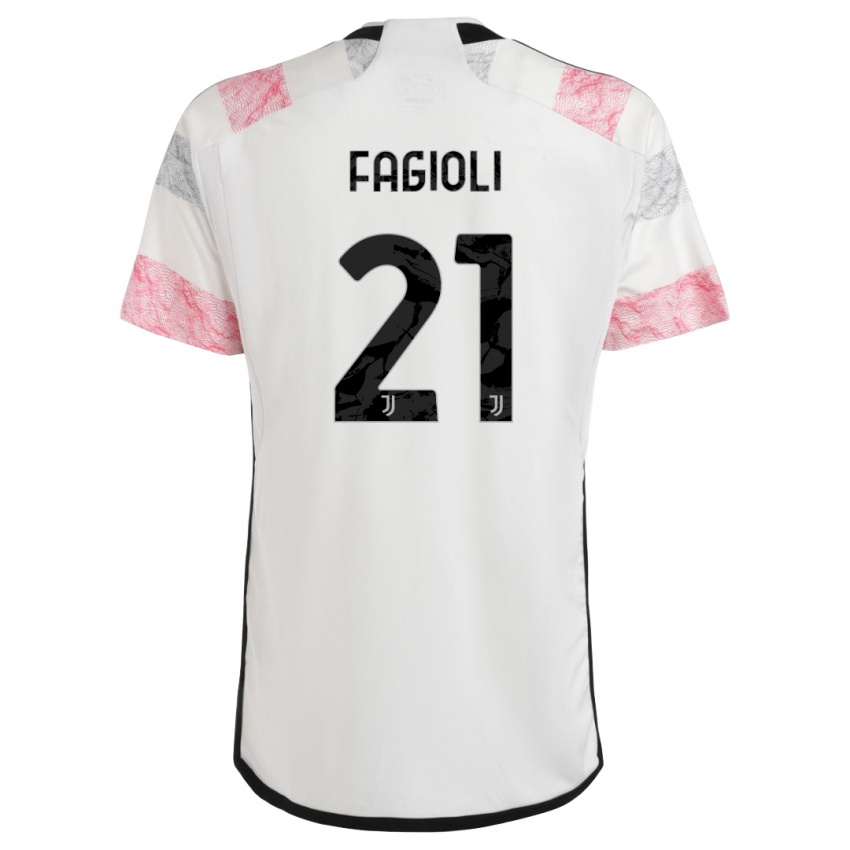 Criança Camisola Nicolo Fagioli #21 Branco Rosa Alternativa 2023/24 Camisa