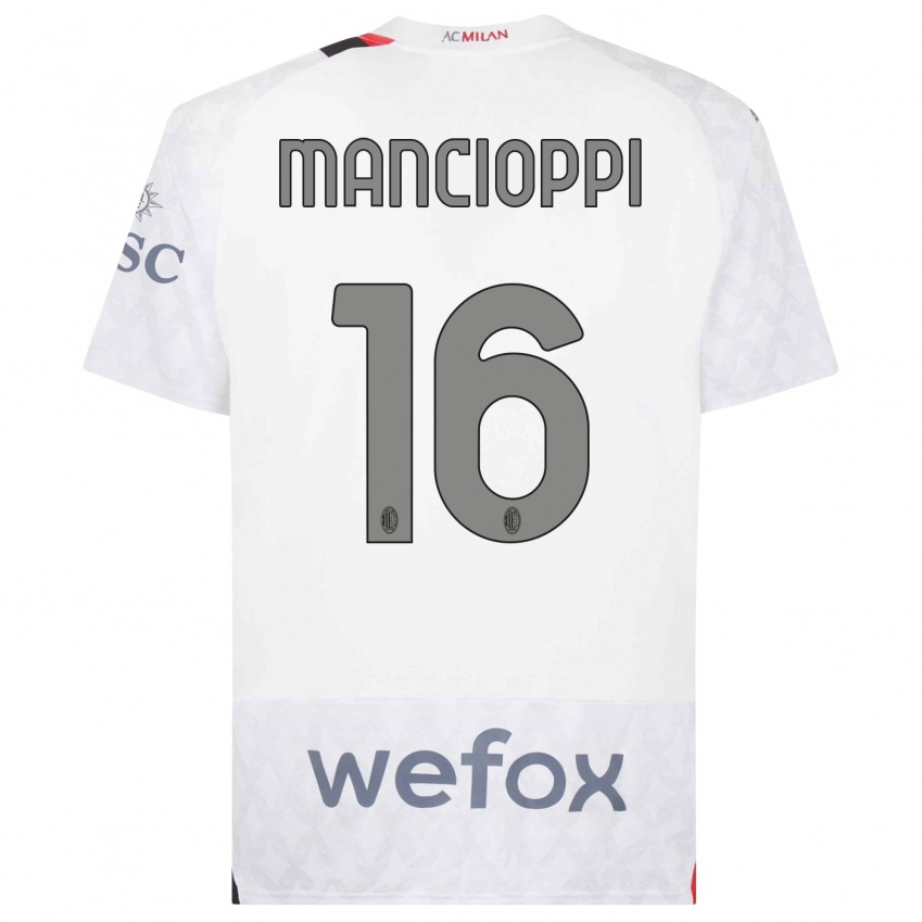 Criança Camisola Tommaso Mancioppi #16 Branco Alternativa 2023/24 Camisa