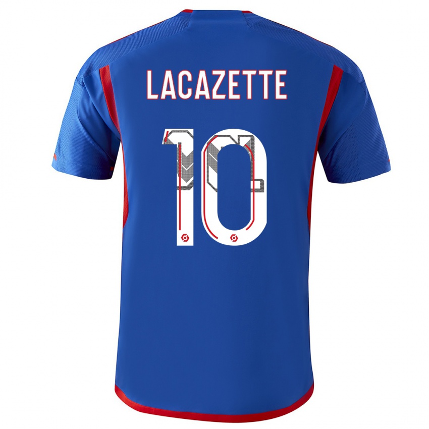 Criança Camisola Alexandre Lacazette #10 Azul Vermelho Alternativa 2023/24 Camisa