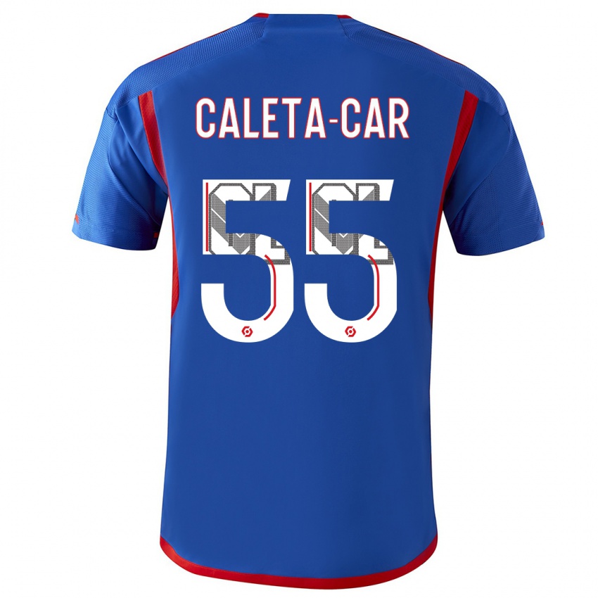 Criança Camisola Duje Caleta-Car #55 Azul Vermelho Alternativa 2023/24 Camisa