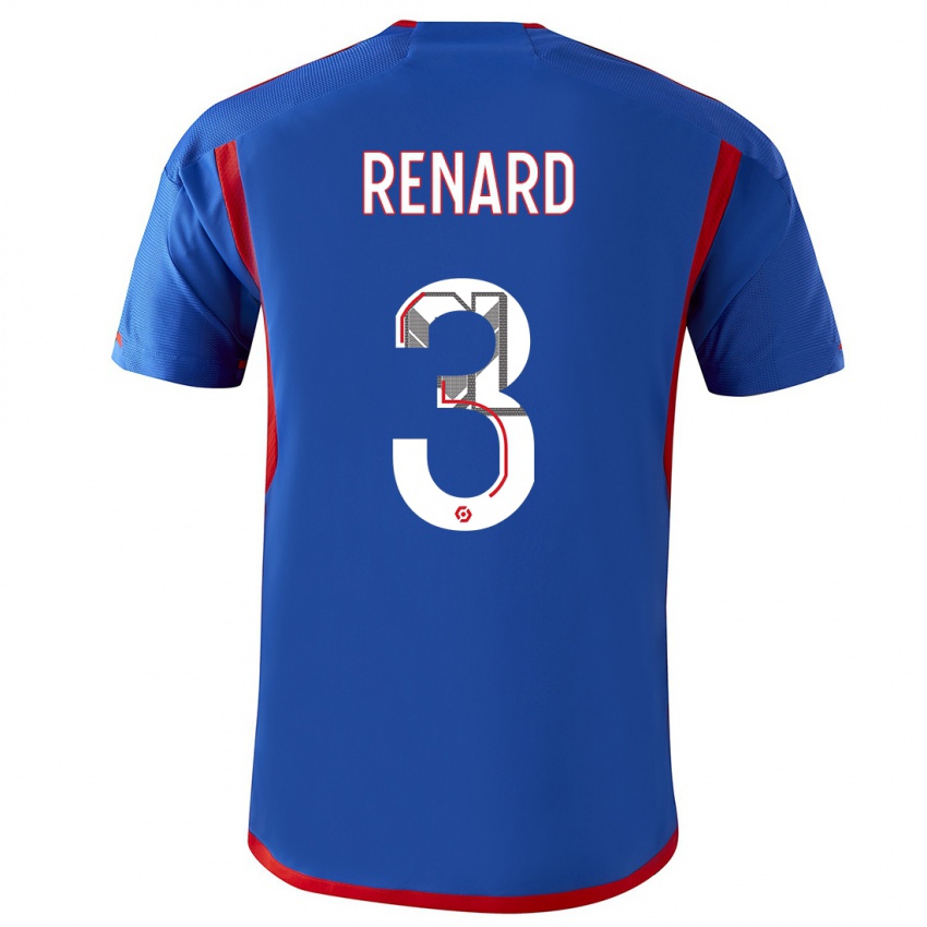 Criança Camisola Wendie Renard #3 Azul Vermelho Alternativa 2023/24 Camisa