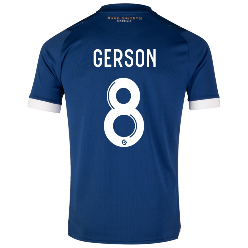 Criança Camisola Gerson #8 Azul Escuro Alternativa 2023/24 Camisa