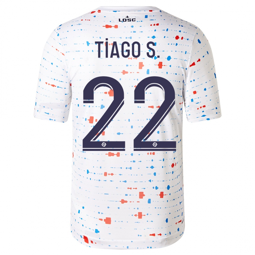 Criança Camisola Tiago Santos #22 Branco Alternativa 2023/24 Camisa