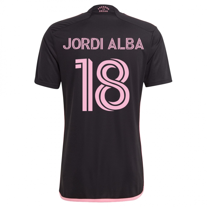 Criança Camisola Jordi Alba #18 Preto Alternativa 2023/24 Camisa
