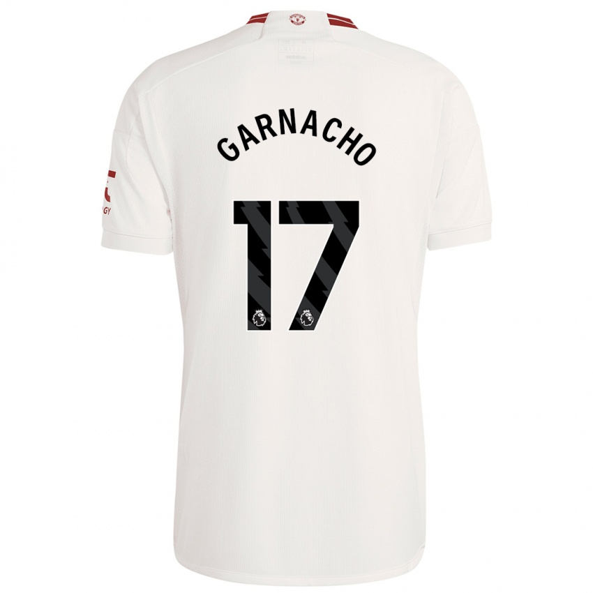 Criança Camisola Alejandro Garnacho #17 Branco Terceiro 2023/24 Camisa