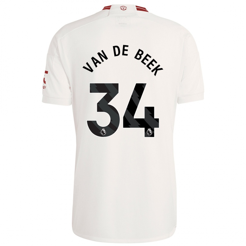 Criança Camisola Donny Van De Beek #34 Branco Terceiro 2023/24 Camisa