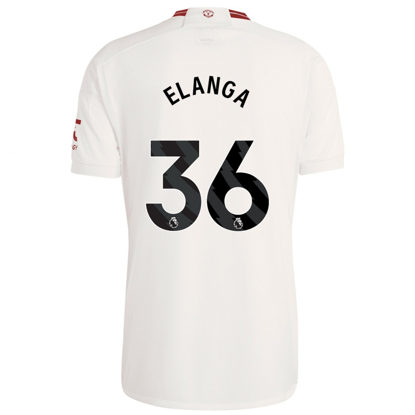 Criança Camisola Anthony Elanga #36 Branco Terceiro 2023/24 Camisa