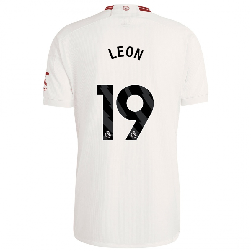 Criança Camisola Adriana Leon #19 Branco Terceiro 2023/24 Camisa