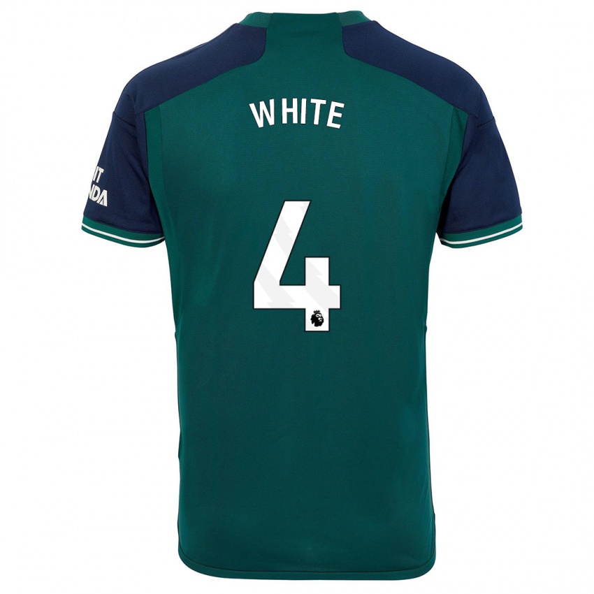 Criança Camisola Ben White #4 Verde Terceiro 2023/24 Camisa