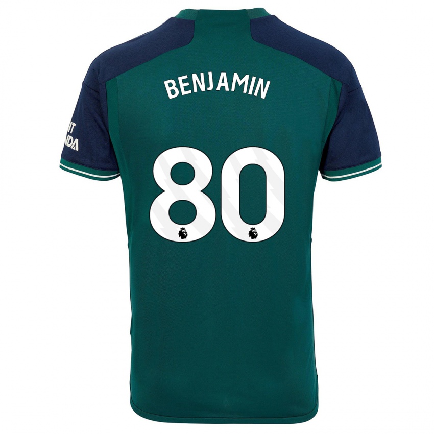 Criança Camisola Omari Benjamin #80 Verde Terceiro 2023/24 Camisa