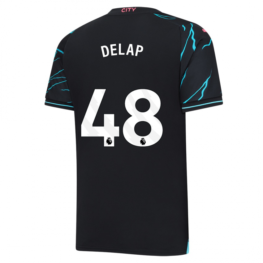 Criança Camisola Liam Delap #48 Azul Escuro Terceiro 2023/24 Camisa