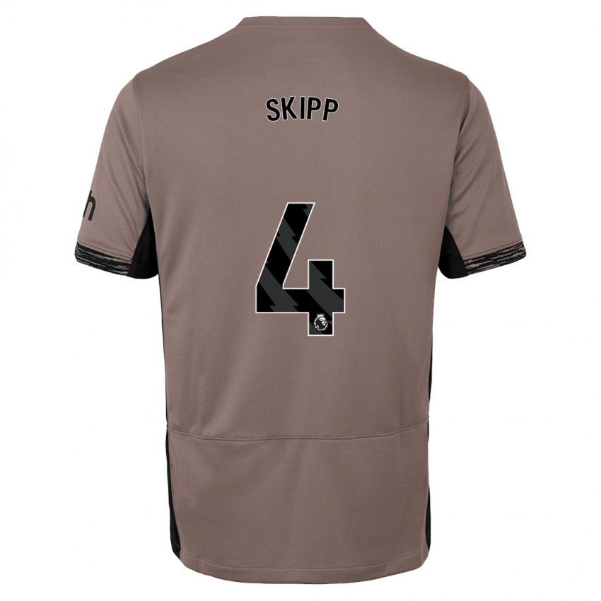 Criança Camisola Oliver Skipp #4 Bege Escuro Terceiro 2023/24 Camisa