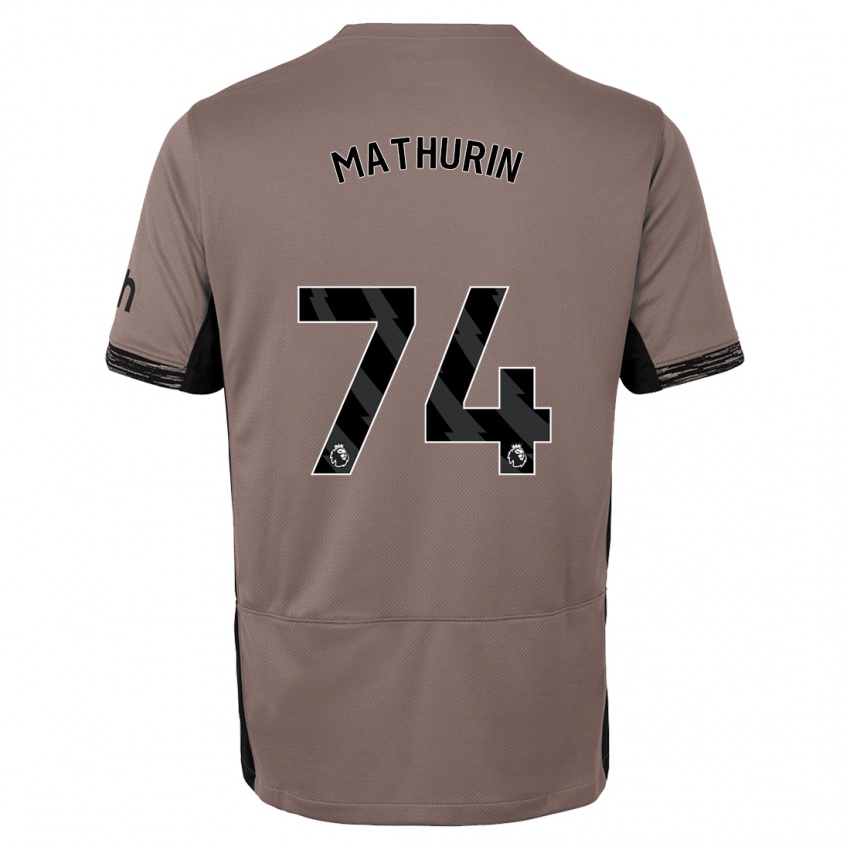 Criança Camisola Roshaun Mathurin #74 Bege Escuro Terceiro 2023/24 Camisa