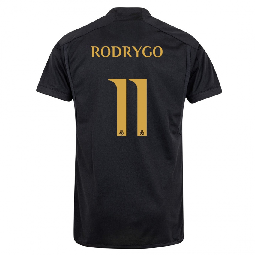 Criança Camisola Rodrygo #11 Preto Terceiro 2023/24 Camisa