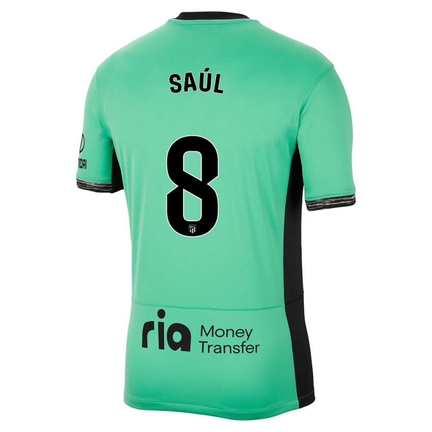 Criança Camisola Saul Niguez #8 Primavera Verde Terceiro 2023/24 Camisa