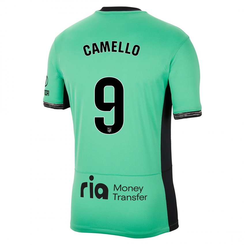 Criança Camisola Sergio Camello #9 Primavera Verde Terceiro 2023/24 Camisa