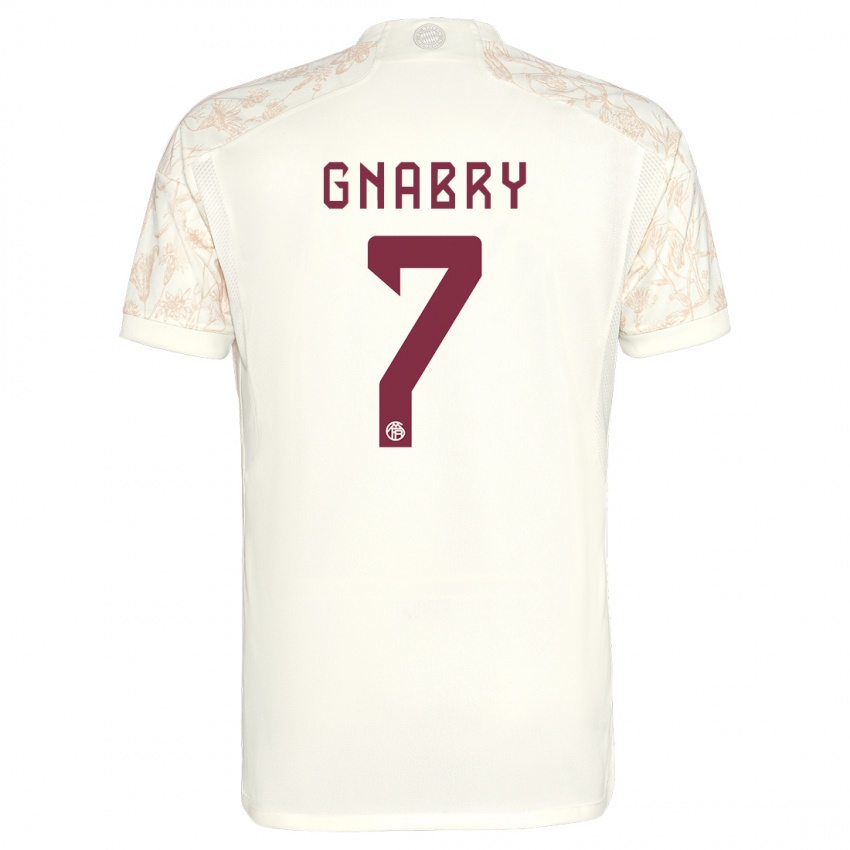 Criança Camisola Serge Gnabry #7 Off White Terceiro 2023/24 Camisa