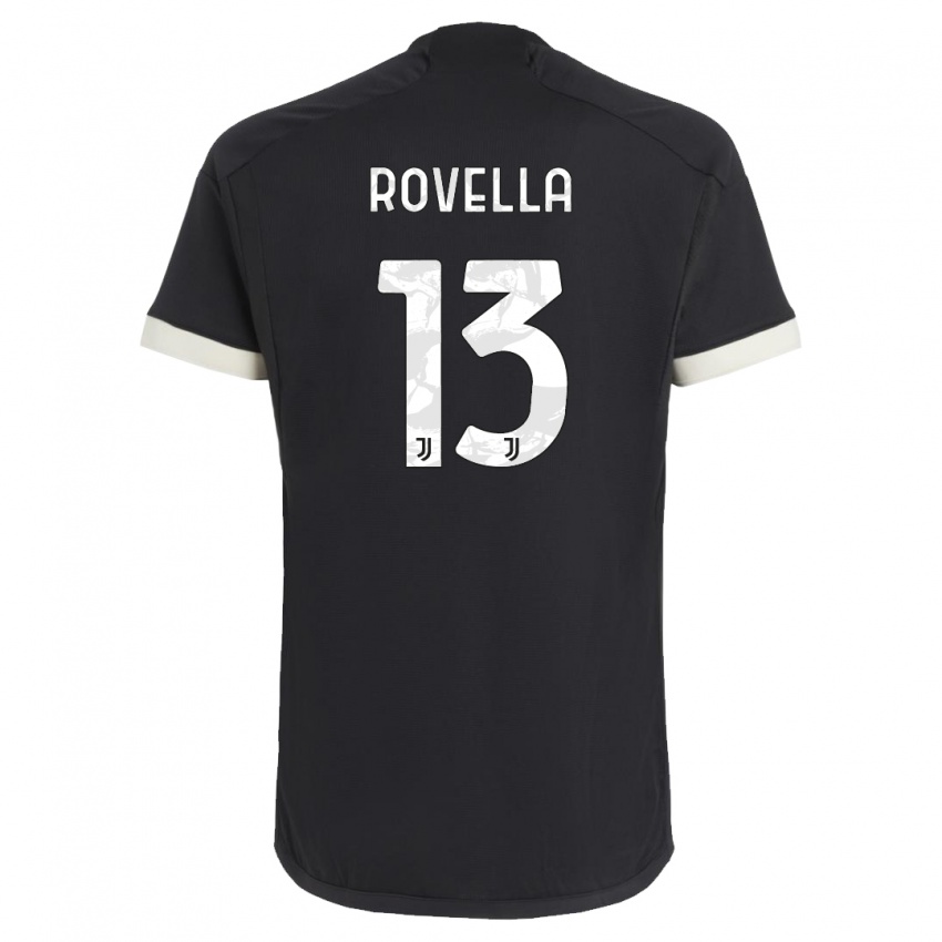 Criança Camisola Nicolo Rovella #13 Preto Terceiro 2023/24 Camisa