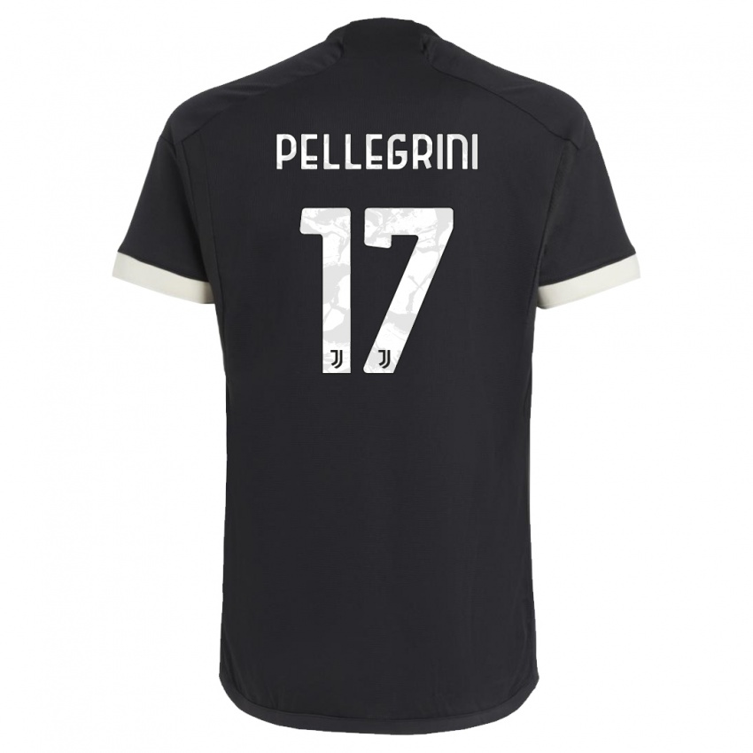 Criança Camisola Luca Pellegrini #17 Preto Terceiro 2023/24 Camisa