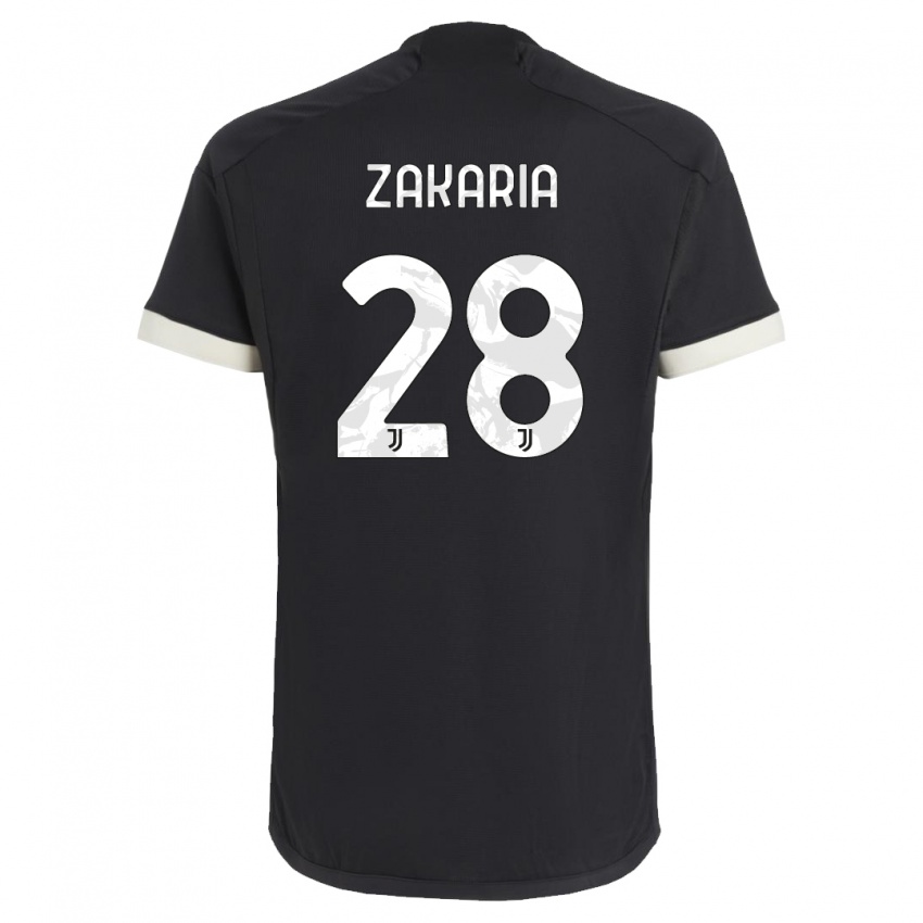 Criança Camisola Denis Zakaria #28 Preto Terceiro 2023/24 Camisa