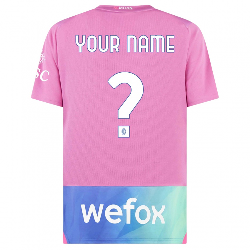 Criança Camisola Seu Nome #0 Rosa Roxo Terceiro 2023/24 Camisa