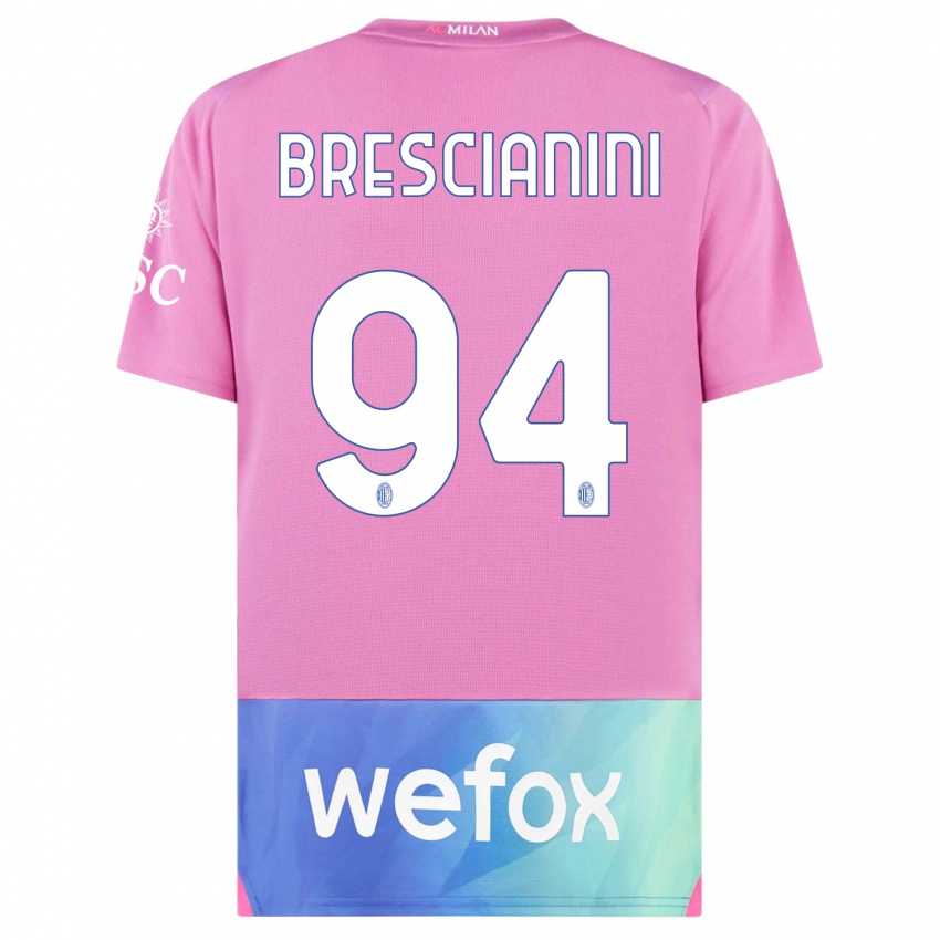 Criança Camisola Marco Brescianini #94 Rosa Roxo Terceiro 2023/24 Camisa