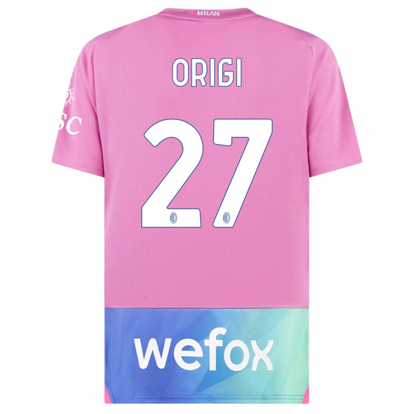 Criança Camisola Divock Origi #27 Rosa Roxo Terceiro 2023/24 Camisa