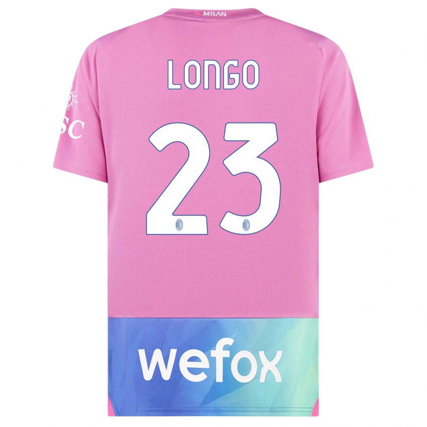 Criança Camisola Miriam Longo #23 Rosa Roxo Terceiro 2023/24 Camisa