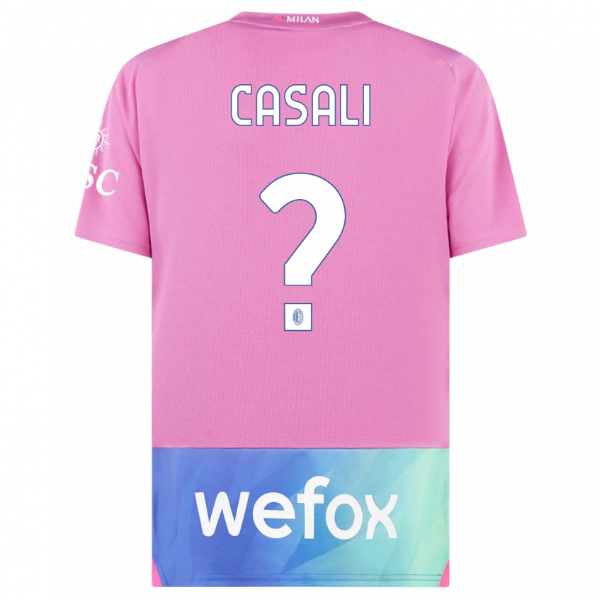 Criança Camisola Michele Casali #0 Rosa Roxo Terceiro 2023/24 Camisa