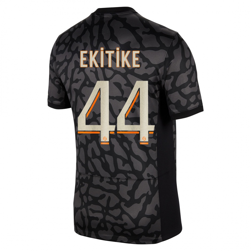 Criança Camisola Hugo Ekitike #44 Preto Terceiro 2023/24 Camisa